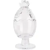 Clayre & Eef Glazen potje Kip Ø 10x22 cm Transparant Glas