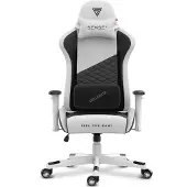 Sense7 Spellcaster Senshi XL - Gamingstoel - Belastbaar tot 160 kg - Nek- & Lendenkussen - Bureaustoel - Ergonomische Stoel - Max. 190 cm - Zwart en wit
