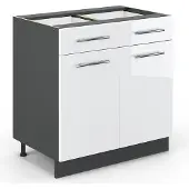 Vicco Fame-Line Keukenonderkast – 80 cm zonder werkblad Wit Hoogglans