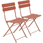Oviala - Set van twee terracotta stalen klapstoelen - Annecy