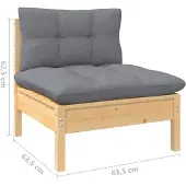 vidaXL 13-delige Loungeset met grijze kussens massief grenenhout