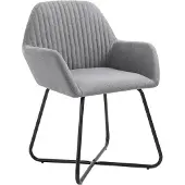 vidaXL Eetkamerstoelen 4 st stof lichtgrijs