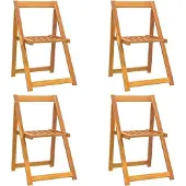 Syfax Klapstoelen 4 stuks van massief acaciahout