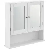 En.casa Badkamerkast Wit - 58 x 56 x 13 cm - Badkamerkast met spiegel