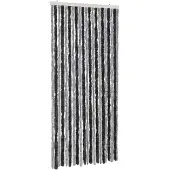 vidaXL Vliegengordijn 90x200 cm chenille grijs en zwart