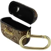 GUESS GUAP4GSMW 4G Script PC PU hoesje voor Airpods Pro Bruin (Hoofdtelefoon hoes), Hoofdtelefoon Tassen + Beschermende Covers, Bruin