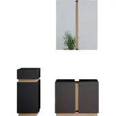 Vicco Badkamermeubelset Gloria Antraciet 3-delig, Model 40893