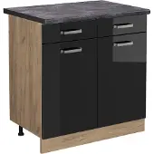 Vicco R-Line Keukenonderkast – 80 cm, WB Antraciet Zwart hoogglans
