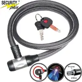 Security Plus Point Panzerkabelschloss PK96, lengte 120 cm, diameter 18 mm, zilverkleurig
