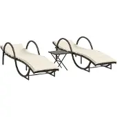 vidaXL Ligstoelen 2 st met tafel poly rattan bruin