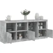 vidaXL Dressoir met LED-verlichting 164x37x67 cm betongrijs