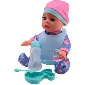 Johntoy 27712 - Drink en plaspop 30 cm - Inclusief flesje en speentje