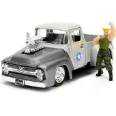 Jada TOYS Street Fighter 1956 Ford pick-up met Guile figuur Kant-en-klaar model Personenauto (model)