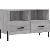 Syfax Tv-meubel 80x36x50 cm bewerkt hout grijs sonoma eikenkleurig