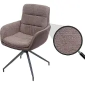 Mendler Eetkamerstoel -K32, keukenstoel fauteuil stoel, draaibare auto positie, stof MVG ~ bruin-donkerbruin