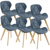 En.casa Eetkamerstoel Almhult 81x57x49 cm set van 6 blauw