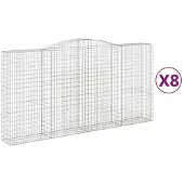 vidaXL Schanskorven 8 st gewelfd 400x50x200/220 cm ijzer