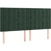 vidaXL Hoofdbord donkergroen 160x5x118/128 cm fluweel