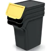 Nabbi Keden - Afvalbakset / Prullenbakken - recycling - 3x20 liter - Zwart