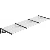 vidaXL Overkapping voor deur, zwart en transparant, 297,5x90 cm, polycarbonaat