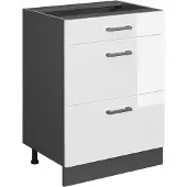 Vicco R-Line Keukenonderkast – 60 cm met laden, zonder werkblad Wit Hoogglans