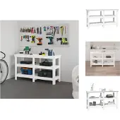 vidaXL Werkbank - Werkbanken - Houten Werkbank - Houten Werkbanken - Werkbank 142,5x50x80 cm massief grenenhout wit
