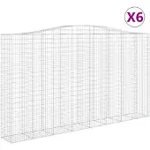 vidaXL Schanskorven 6 st gewelfd 400x50x220/240 cm ijzer