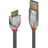 Lindy 36657 USB-kabel USB 3.2 Gen1 USB-A stekker, USB-micro-B 3.0 stekker 1.00 m Grijs Vergulde steekcontacten