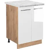 Vicco Keukenonderkast Fame-Line Wit Hoogglans 60 cm , WB Marmer, Model 46095