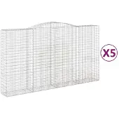 vidaXL Schanskorven 5 st gewelfd 400x50x220/240 cm ijzer