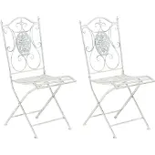 CLP Sibell Set van 2 tuinstoelen - Opvouwbaar antiek/wit