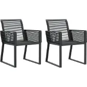 vidaXL Tuinstoelen 2 st poly rattan zwart