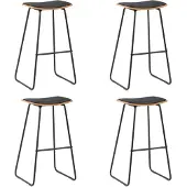 Prolenta Maison Exclusive - Barstoelen, set van 4, zwart, kunstleer