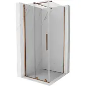 Mexen Velar schuifdouchecabine 110 x 110 , transparant, roze goud - 871-110-110-01-60