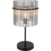 Globo Lighting Zwarte tafellamp Gorley met smoke glas Ø 30cm