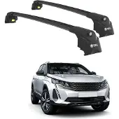TURTLE Dakdrager voor Peugeot 3008 2017-onwards Gesloten Dakrailing-Aluminium-Wingbar-Zwart-Merk