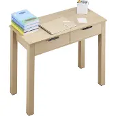 Vevor compact bureau met lade, bureau voor de slaapkamer, eenvoudig houten werkblad voor tekenen en lezen