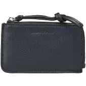 Marc O'Polo Leer kaarthouder Zip Wallet Deep Blue Sea donkerblauw