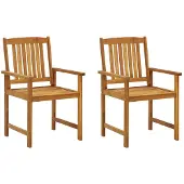 Syfax Tuinstoelen 2 st met kussens massief acaciahout