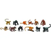 Safari speelset Monkeys & apes Toob junior bruin/ zwart 12 delig
