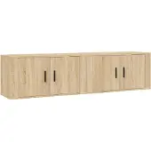 Syfax Tv-wandmeubels 2 st 80x34,5x40 cm sonoma eikenkleurig