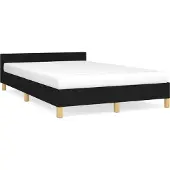 vidaXL Bedframe zonder matras 120x190 cm stof zwart