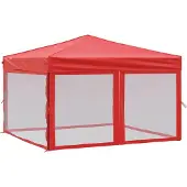 vidaXL Partytent inklapbaar met zijwanden 3x3 m rood
