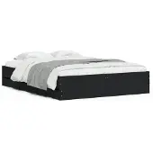 vidaXL Bedframe met lades bewerkt hout zwart 140x200 cm