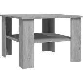 vidaXL Salontafel 60x60x42 cm bewerkt hout grijs sonoma eiken