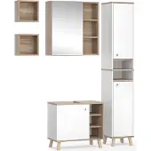 Vicco Badkamermeubel set Senyo Wit 5-delig, Model 36442
