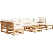 vidaXL 8-delige Loungeset met kussens massief acaciahout