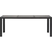 Ebuy24 Komma tuintafel 195 x 90 cm, zwart en grijs.