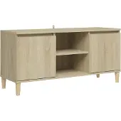 Syfax Tv-meubel met houten poten 103,5x35x50 cm sonoma eikenkleurig