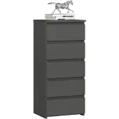 Akord Ladekast CL5 met 5 Lades / Furniture Factory / Grafietgrijs / 40 x 92 x 35 cm